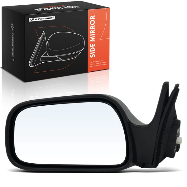 Left Driver Side Mirror, Power Adjustment, Manual Folding, Primed Black A-Premium APMI1825