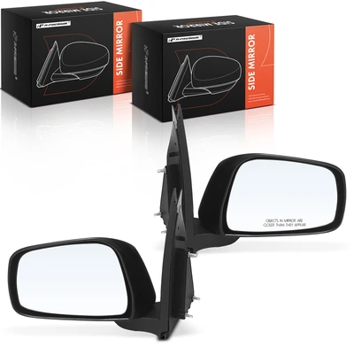 2 Pcs Driver & Passenger Textured Black Mirror with Manual Glass Adjust