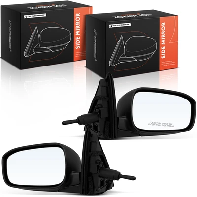 2 Pcs Driver & Passenger Black Mirror with Manual Glass Adjust