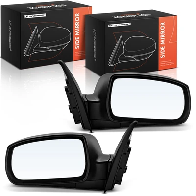 2 Pcs Black Manual Folding Mirror with Heated