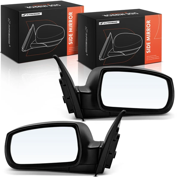 Driver & Passenger Mirror, with Heating, Power Adjustment, Manual Folding, Black A-Premium APMI2224TW