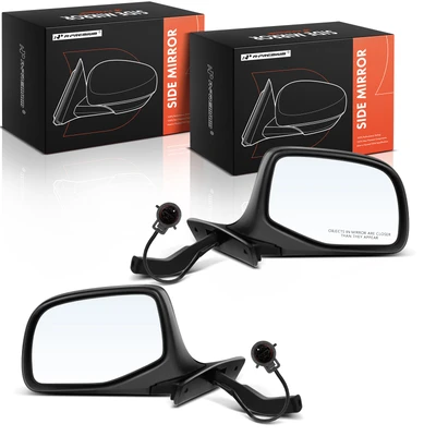 2 Pcs Driver & Passenger Black Mirror with Power Glass Adjust