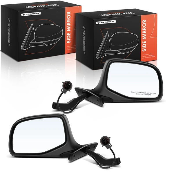 Driver & Passenger Mirror, Power Adjustment, Manual Folding, Primed Black A-Premium APMI1828