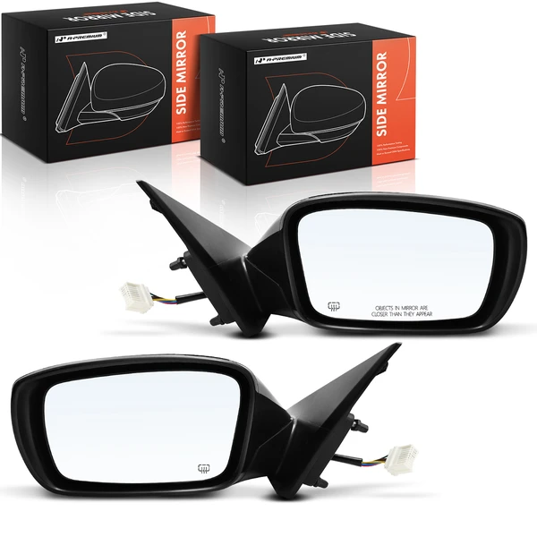 Driver & Passenger Mirror, with Heating, Power Adjustment, Manual Folding, Smooth Black A-Premium APMI2226TW