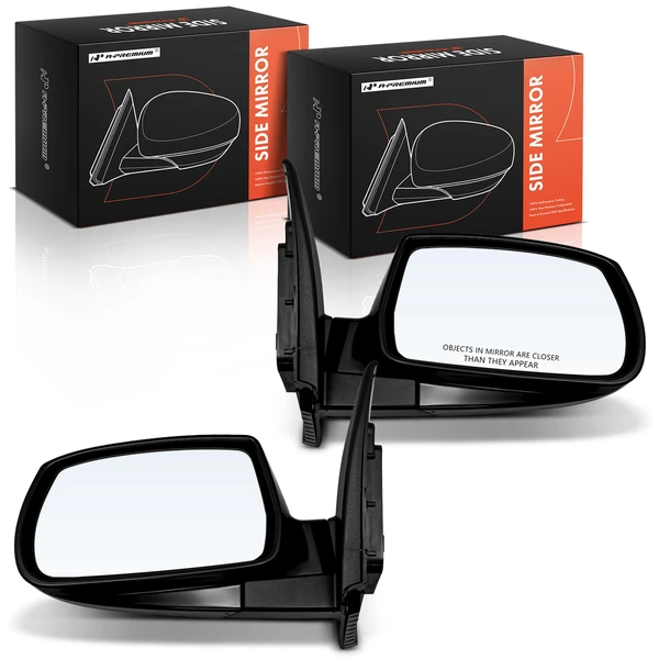 Driver & Passenger Mirror, Power Adjustment, Manual Folding, Black A-Premium APMI2227TW