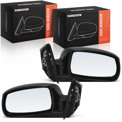 2 Pcs Black Manual Folding Mirror with Turn Signal