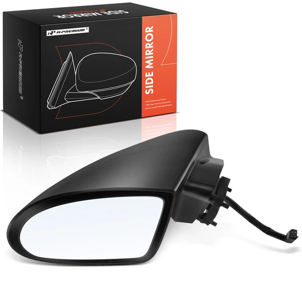 1993-2002 Chevrolet Camaro Left Driver Side Mirror, Power Adjustment, Non-Folding, Smooth Black A-Premium APMI2611TW