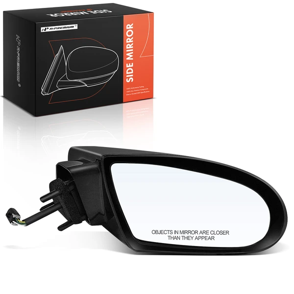 Right Passenger Side Mirror, Power Adjustment, Non-Folding, Smooth Black A-Premium APMI2612TW