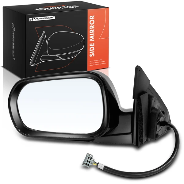 1998-2002 Honda Accord Left Driver Side Mirror, Power Adjustment, Manual Folding, Smooth Black A-Premium APMI1832