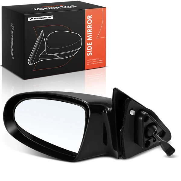 Left Driver Side Mirror, Manual, Black A-Premium APMI2614TW