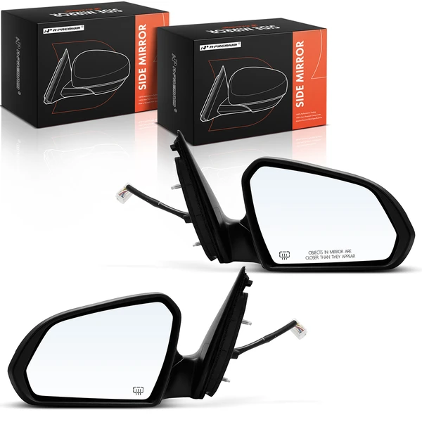 Driver & Passenger Mirror, with Heating, Power Adjustment, Manual Folding, Smooth Black A-Premium APMI2231TW