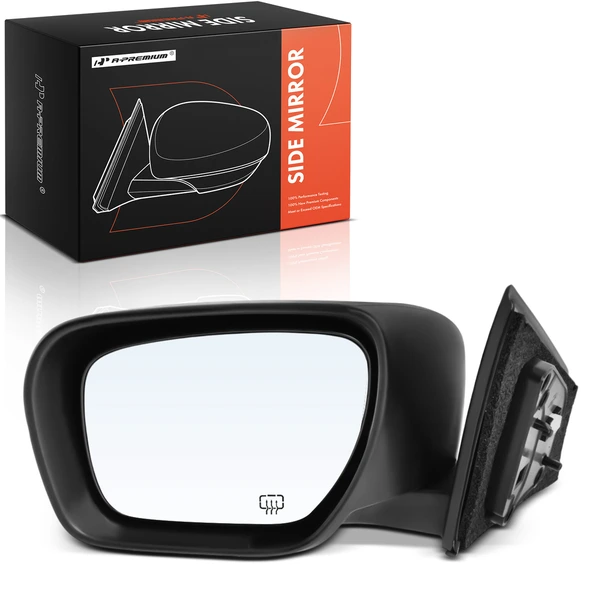 2007-2009 Mazda CX-9 Left Driver Side Mirror, Powered, with Heated, Smooth Black A-Premium APMI2621TW