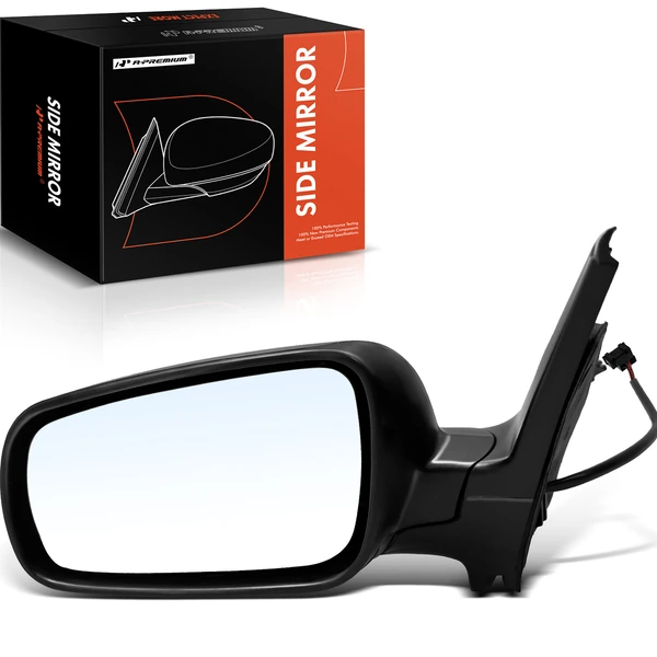 1999-2007 Volkswagen Jetta Left Driver Side Mirror, with Heating, Power Adjustment, Manual Folding, Textured Black A-Premium APMI493
