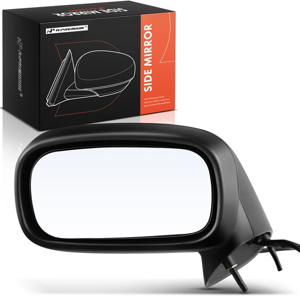 Left Driver Side Mirror, Power Adjustment, Non-Folding, Black A-Premium APMI2628TW