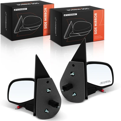2 Pcs Driver & Passenger Textured Black Mirror with Power Glass Adjust