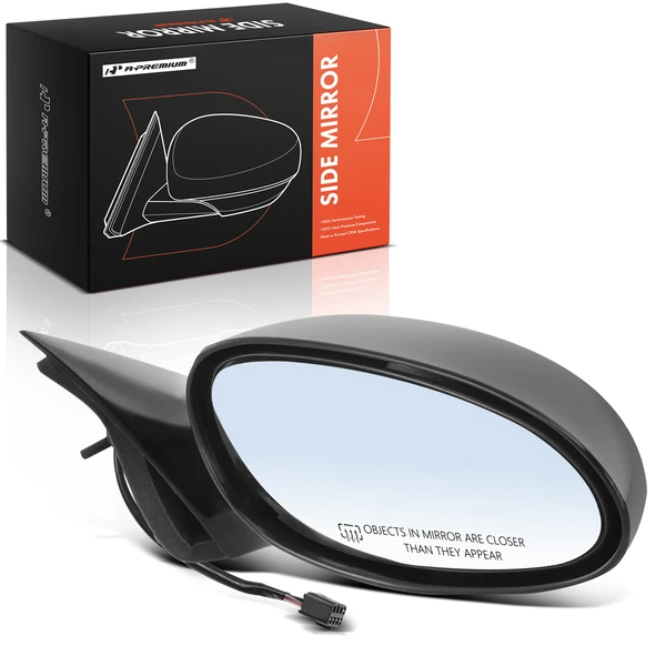 Right Passenger Side Mirror, with Heating, Power Adjustment, Manual Folding, Black A-Premium APMI2623TW