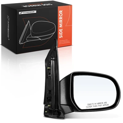 Passenger Manual Side View Mirror Smooth Black