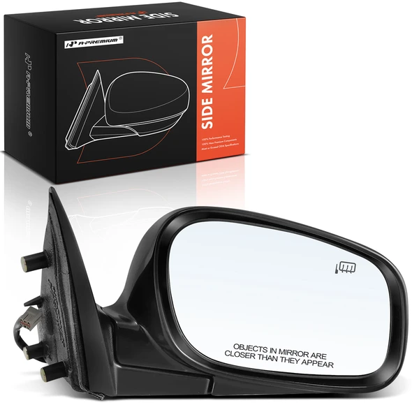 Right Passenger Side Mirror, with Heating, Power Adjustment, Manual Folding, Black A-Premium APMI2640TW
