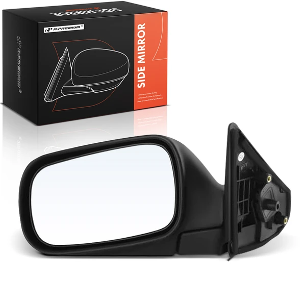 Left Driver Side Mirror, Manual Adjustment, Manual Folding, Black A-Premium APMI2632TW