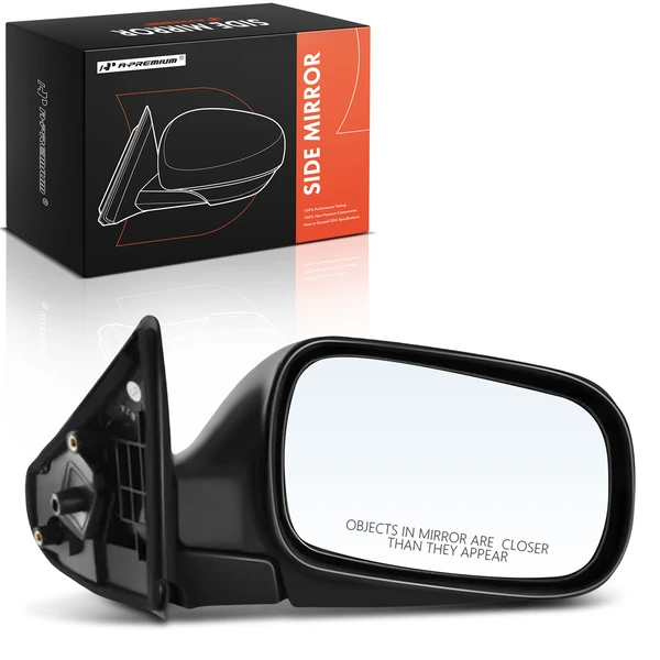 Right Passenger Side Mirror, Manual Adjustment, Manual Folding, Black A-Premium APMI2637TW