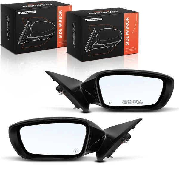 Driver & Passenger Mirror, with Heating, Power Adjustment, Manual Folding, Smooth Black A-Premium APMI2236TW