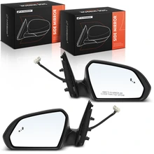 2 Pcs Driver & Passenger Black Mirror with Turn Signal Indicator