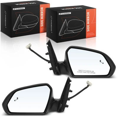 2 Pcs Driver & Passenger Black Mirror with Turn Signal Indicator