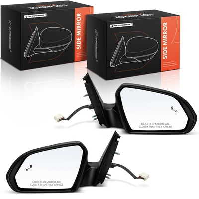 2 Pcs Driver & Passenger Black Mirror with Power Glass Adjust