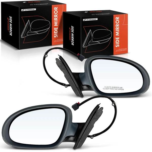 2005-2010 Volkswagen Jetta Driver & Passenger Mirror, with Heating, Power Adjustment, Manual Folding, Primed Gray A-Premium APMI911TW