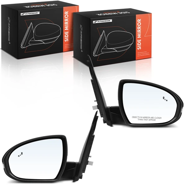 2016-2018 Hyundai Tucson Driver & Passenger Mirror, with Heating, Power Adjustment, Manual Folding, Smooth Black A-Premium APMI2240TW