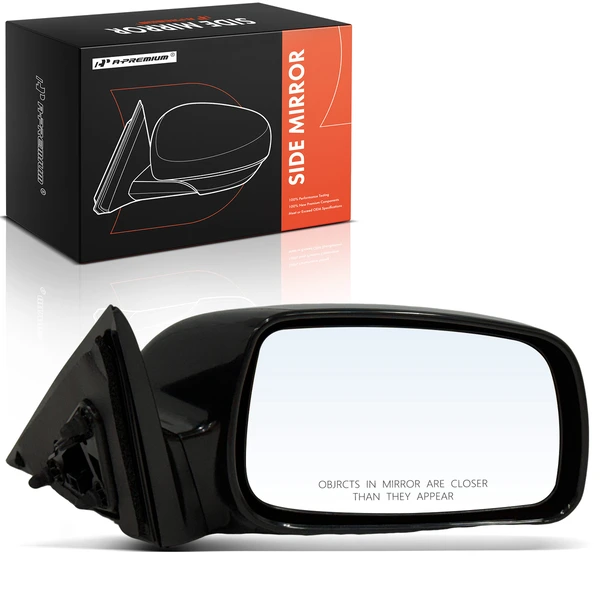 2007-2011 Toyota Camry Left Driver Side Mirror, with Heating, Power Adjustment, Manual Folding, Smooth Black A-Premium APMI1838