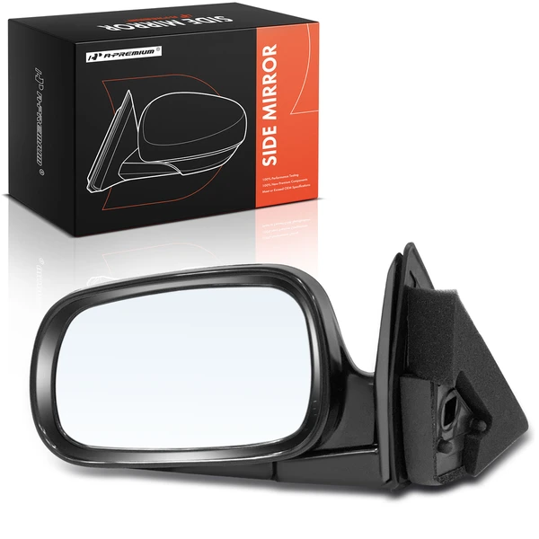 1994-1997 Honda Accord Left Driver Side Mirror, Manual Adjustment, Manual Folding, Smooth Black A-Premium APMI1840