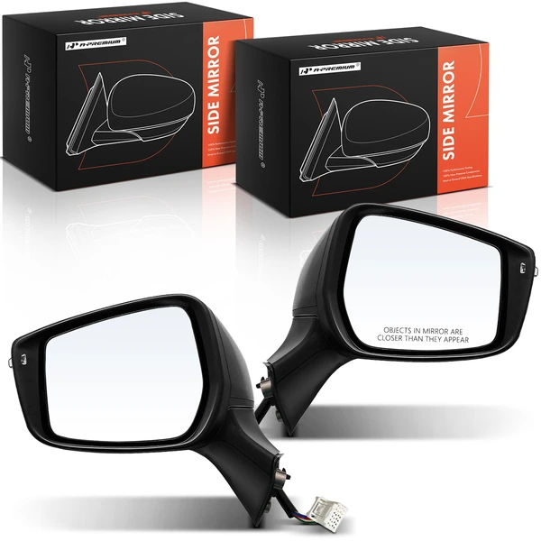 Driver & Passenger Mirror, Powered, Smooth Black A-Premium APMI2252TW