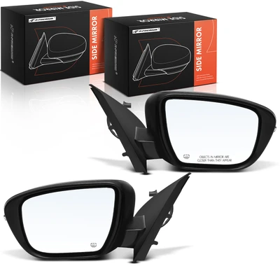 2 Pcs Driver & Passenger Black Mirror with Turn Signal Indicator