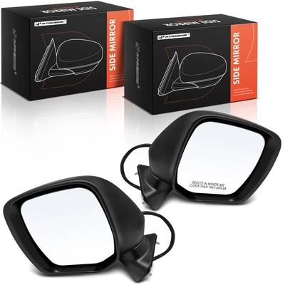 2 Pcs Driver & Passenger Black Mirror with Power Glass Adjust