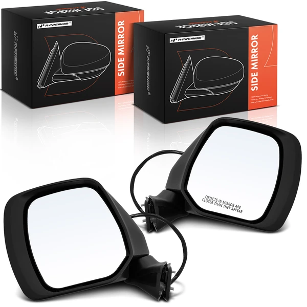 Driver & Passenger Mirror, Powered, with Heated, Smooth Black A-Premium APMI2255TW