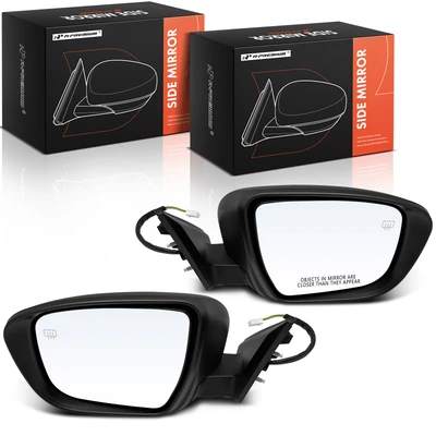 2 Pcs Driver & Passenger Black Mirror with Power Glass Adjust