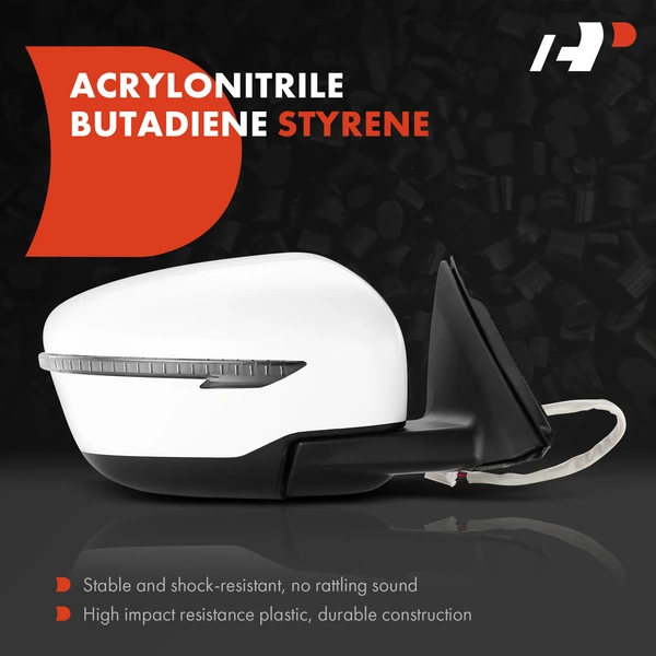 Right Passenger Side Mirror, with Heating, Power Adjustment, Manual Folding, White & Black A-Premium APMI004