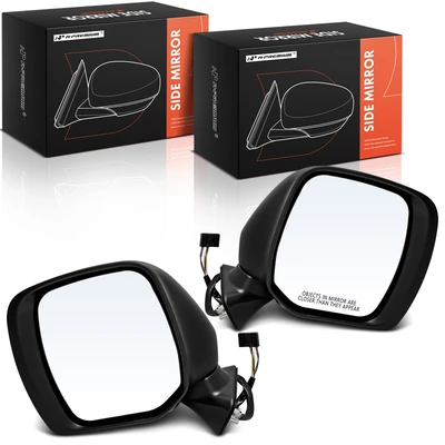 2 Pcs Driver & Passenger Black Mirror with Turn Signal Indicator