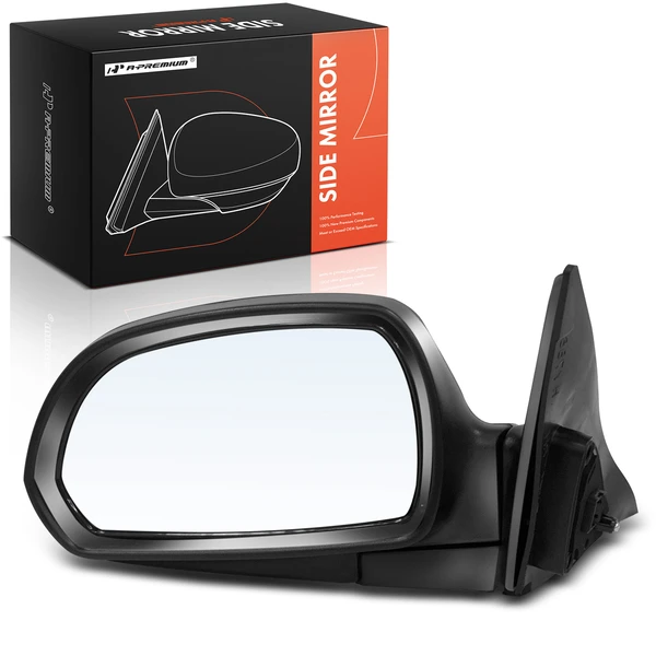 2001-2006 Hyundai Elantra Left Driver Side Mirror, with Heating, Power Adjustment, Manual Folding, Smooth Black A-Premium APMI1847