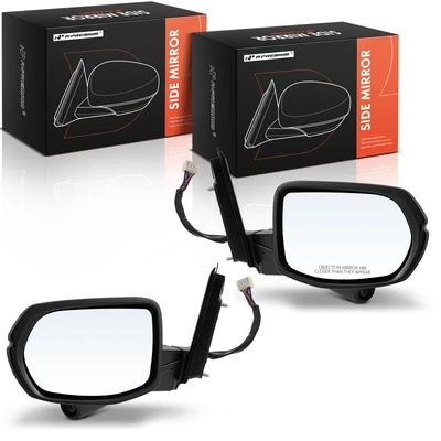 2 Pcs Driver & Passenger Black Mirror with Power Glass Adjust