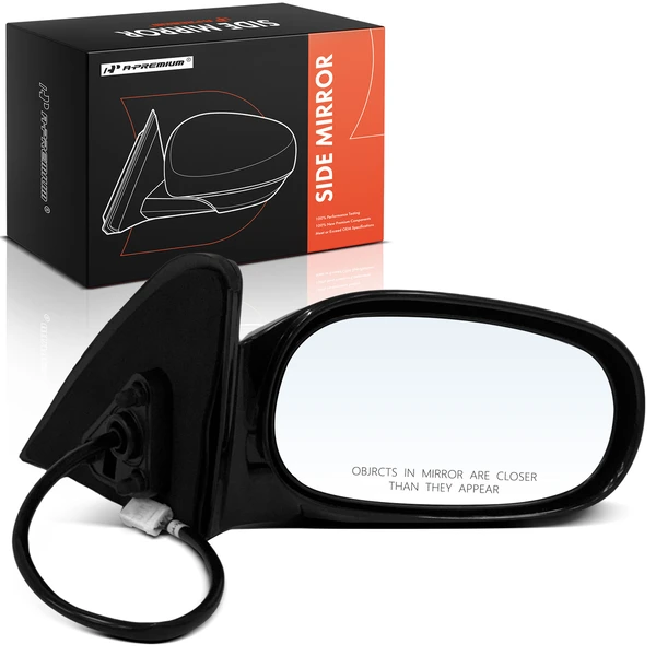 1998-2002 Toyota Corolla Right Passenger Side Mirror, Power Adjustment, Non-Folding, Smooth Black A-Premium APMI1851