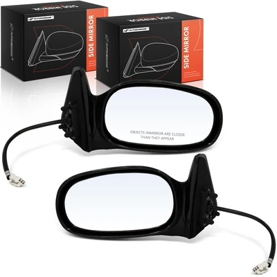 2 Pcs Driver & Passenger Black Mirror with Power Glass Adjust