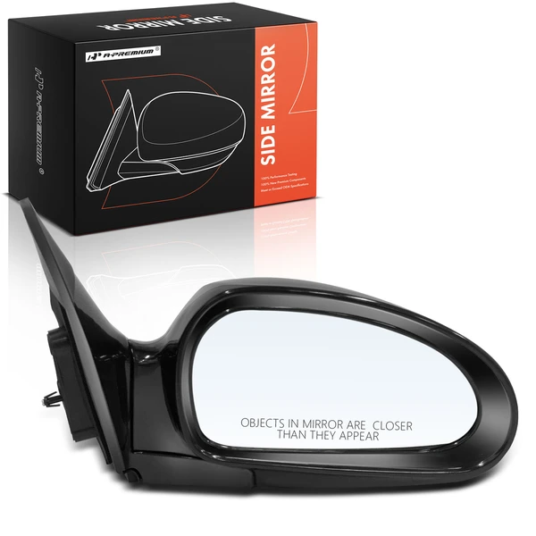 Right Passenger Side Mirror, Manual Adjustment, Non-Folding, Smooth Black A-Premium APMI1850