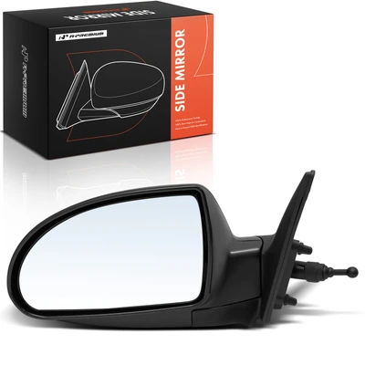 2007-2010 Hyundai Elantra Left Mirror, Manual Adjustment, Manual Folding, Smooth Black A-Premium APMI3380TW