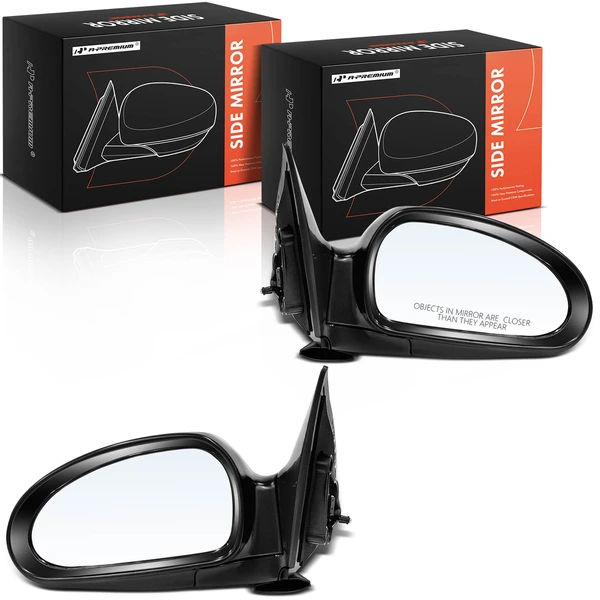 1999-2005 Hyundai Sonata Driver & Passenger Mirror, Power Adjustment, Manual Folding, Smooth Black A-Premium APMI1854