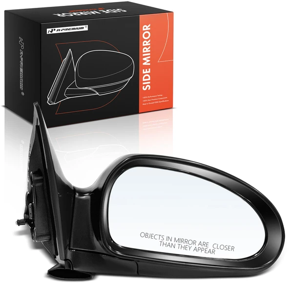 1999-2005 Hyundai Sonata Right Passenger Side Mirror, Power Adjustment, Manual Folding, Smooth Black A-Premium APMI1856