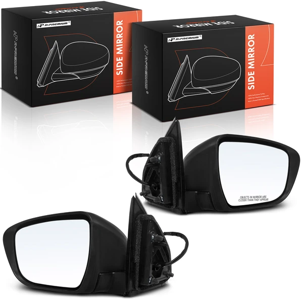 2017-2022 Nissan Qashqai Driver & Passenger Mirror, Powered, with Heated, Smooth Black A-Premium APMI2266TW