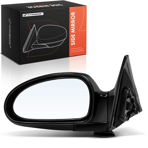 1999-2005 Hyundai Sonata Left Driver Side Mirror, with Heating, Power Adjustment, Manual Folding, Smooth Black A-Premium APMI1858