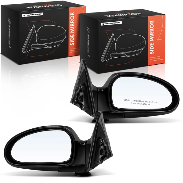 1999-2005 Hyundai Sonata Driver & Passenger Mirror, with Heating, Power Adjustment, Manual Folding, Smooth Black A-Premium APMI1857